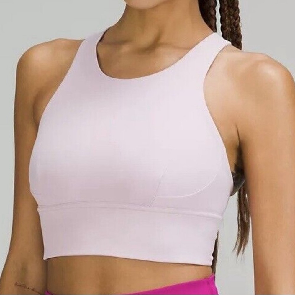 lululemon Sports Bra | Wunder Train High Neck Sports Bra | Pink Peony | 4